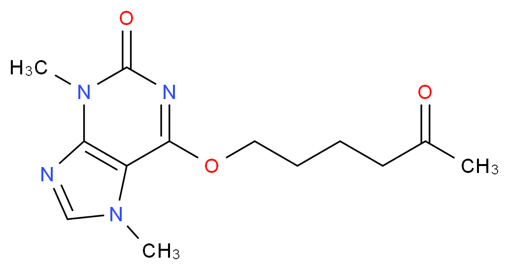 3,7-dimethyl-6-[(5-oxohexyl)oxy]-3,7-dihydro-2H-purin-2-one_分子结构_CAS_93079-86-8