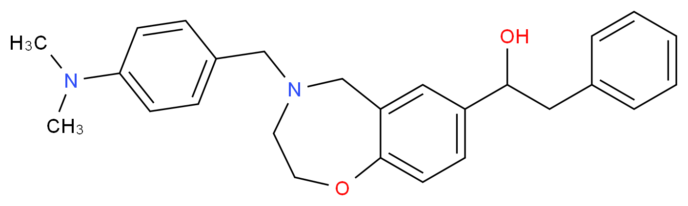 1-{4-[4-(dimethylamino)benzyl]-2,3,4,5-tetrahydro-1,4-benzoxazepin-7-yl}-2-phenylethanol_分子结构_CAS_)