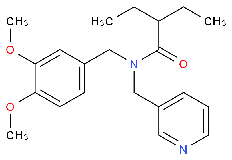 N-(3,4-dimethoxybenzyl)-2-ethyl-N-(3-pyridinylmethyl)butanamide_分子结构_CAS_)