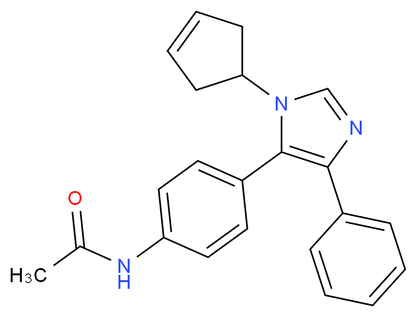 N-[4-(1-cyclopent-3-en-1-yl-4-phenyl-1H-imidazol-5-yl)phenyl]acetamide_分子结构_CAS_)