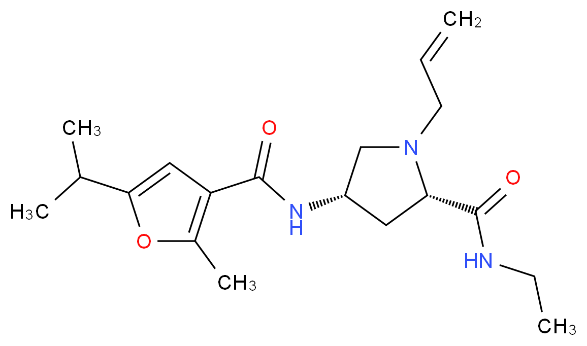 (4S)-1-allyl-N-ethyl-4-[(5-isopropyl-2-methyl-3-furoyl)amino]-L-prolinamide_分子结构_CAS_)