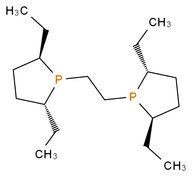 (2R,5R)-1-{2-[(2R,5R)-2,5-diethylphospholan-1-yl]ethyl}-2,5-diethylphospholane_分子结构_CAS_136705-62-9