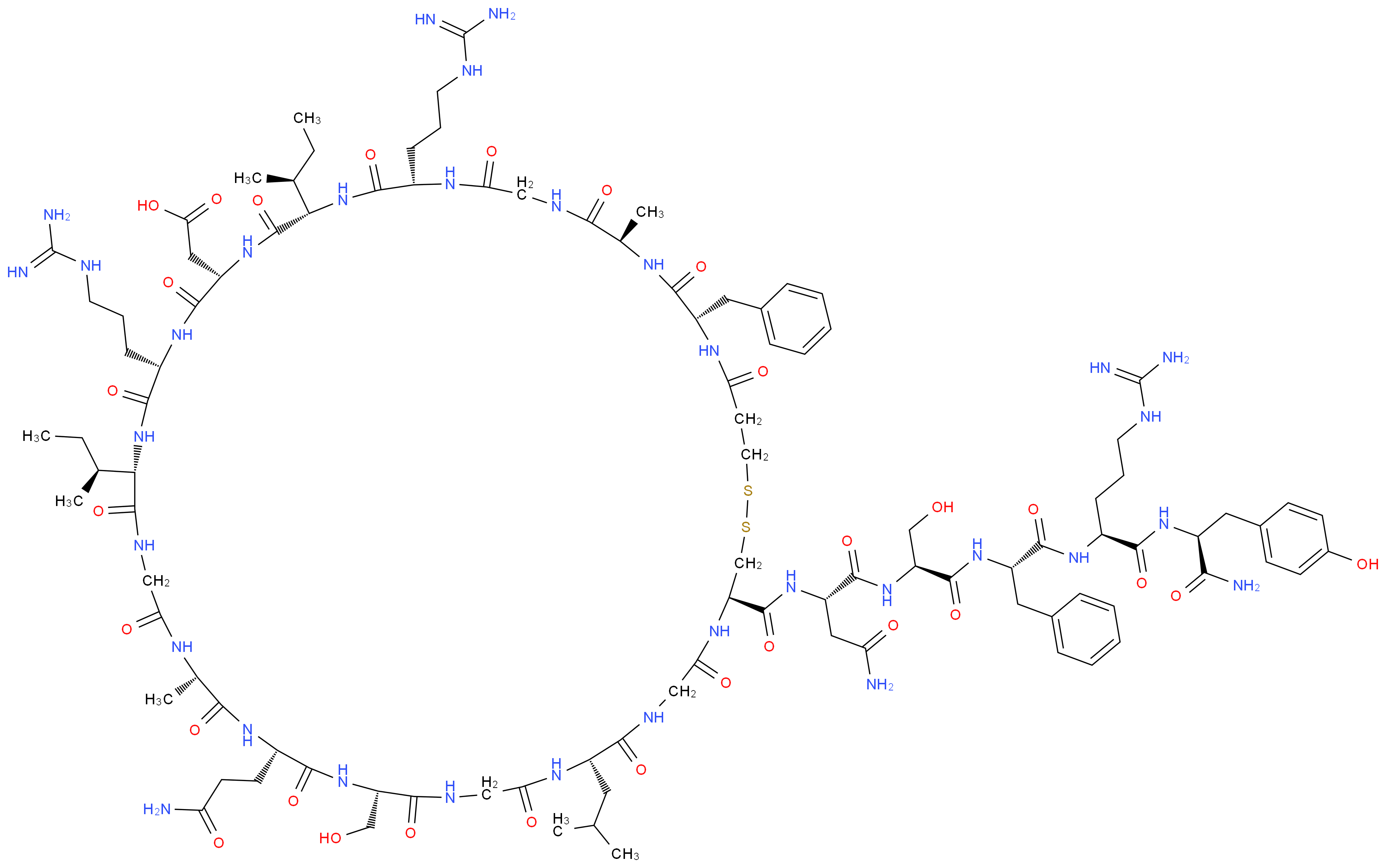 [deamino-Cys3, D-Ala5]-Atriopeptin I fragment 3-24 amide rat_分子结构_CAS_110326-94-8)