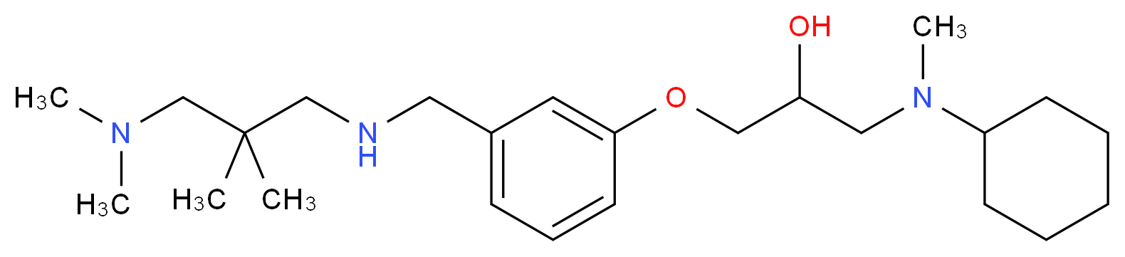 1-[cyclohexyl(methyl)amino]-3-[3-({[3-(dimethylamino)-2,2-dimethylpropyl]amino}methyl)phenoxy]-2-propanol_分子结构_CAS_)
