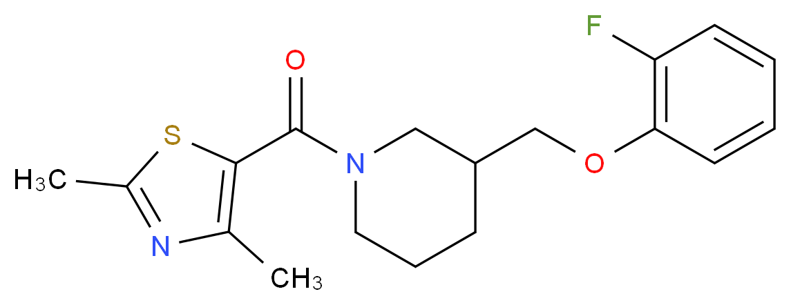 1-[(2,4-dimethyl-1,3-thiazol-5-yl)carbonyl]-3-[(2-fluorophenoxy)methyl]piperidine_分子结构_CAS_)