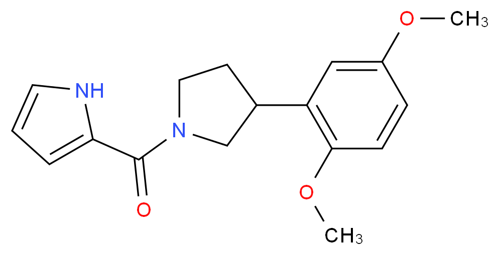 2-{[3-(2,5-dimethoxyphenyl)-1-pyrrolidinyl]carbonyl}-1H-pyrrole_分子结构_CAS_)