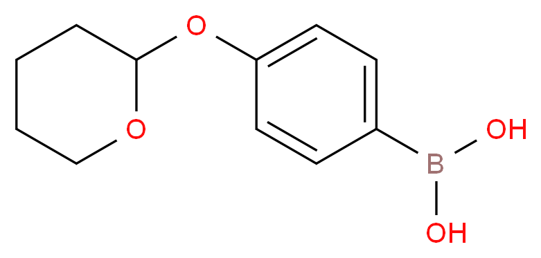 (4-((Tetrahydro-2H-pyran-2-yl)oxy)phenyl)boronic acid_分子结构_CAS_182281-01-2)