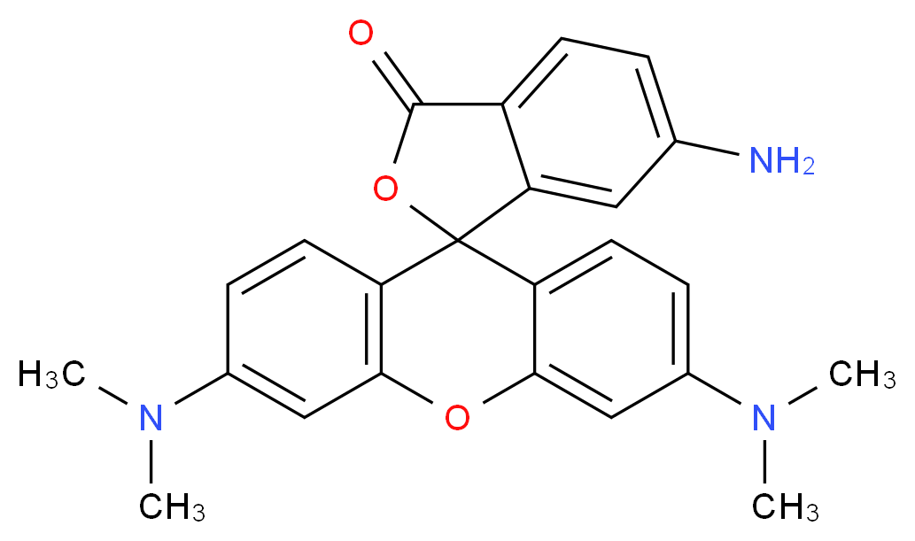 6-amino-3',6'-bis(dimethylamino)-3H-spiro[2-benzofuran-1,9'-xanthene]-3-one_分子结构_CAS_159435-10-6