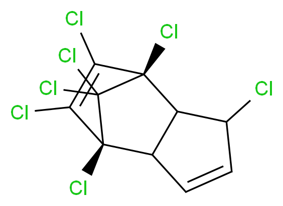 (1S,7R)-1,5,7,8,9,10,10-heptachlorotricyclo[5.2.1.0<sup>2</sup>,<sup>6</sup>]deca-3,8-diene_分子结构_CAS_76-44-8