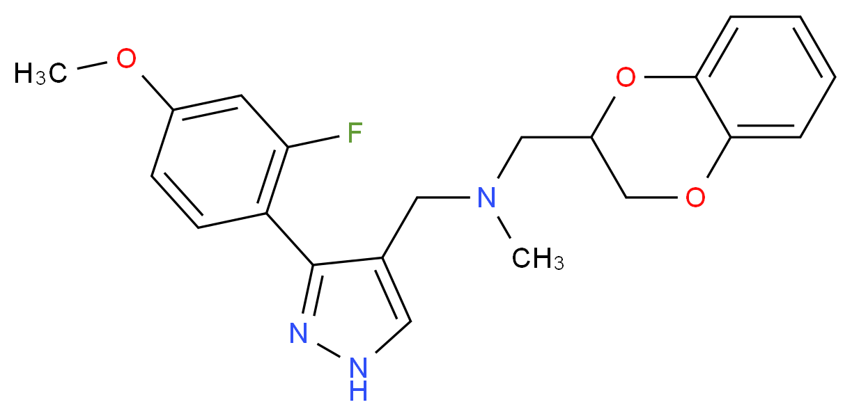 (2,3-dihydro-1,4-benzodioxin-2-ylmethyl){[3-(2-fluoro-4-methoxyphenyl)-1H-pyrazol-4-yl]methyl}methylamine_分子结构_CAS_)