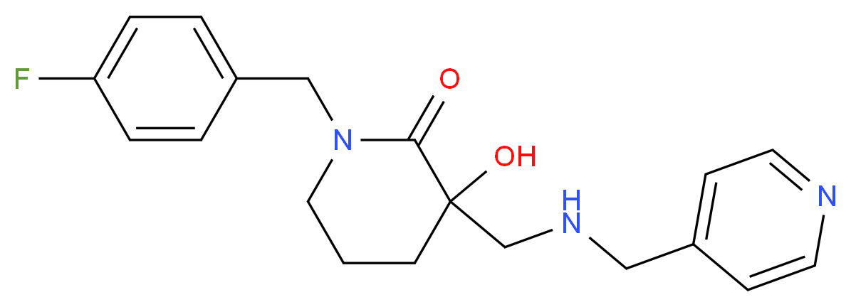 1-(4-fluorobenzyl)-3-hydroxy-3-{[(4-pyridinylmethyl)amino]methyl}-2-piperidinone_分子结构_CAS_)