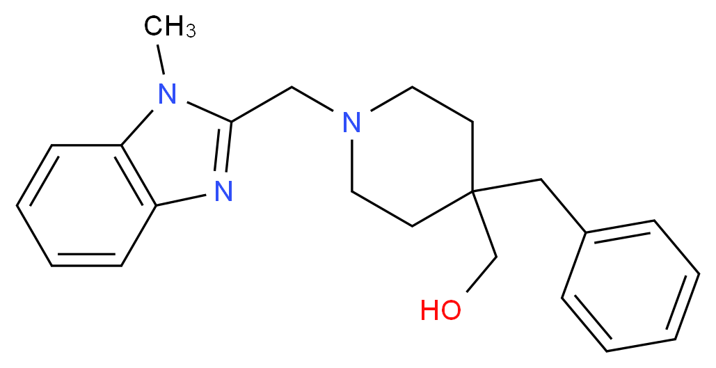 {4-benzyl-1-[(1-methyl-1H-benzimidazol-2-yl)methyl]-4-piperidinyl}methanol_分子结构_CAS_)