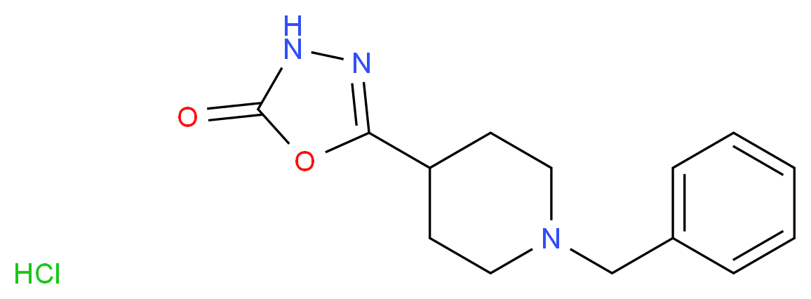 5-(1-benzylpiperidin-4-yl)-2,3-dihydro-1,3,4-oxadiazol-2-one hydrochloride_分子结构_CAS_1046079-68-8