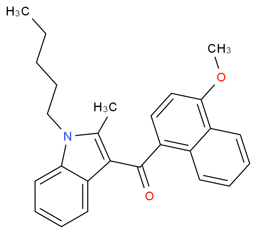 2-Methyl-1-pentyl-3-(4-methoxynaphthoyl)indole_分子结构_CAS_316189-74-9)