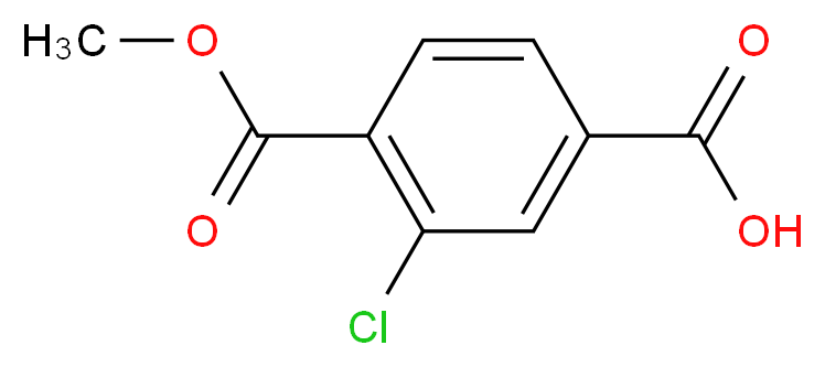 3-chloro-4-(methoxycarbonyl)benzoic acid_分子结构_CAS_55737-77-4
