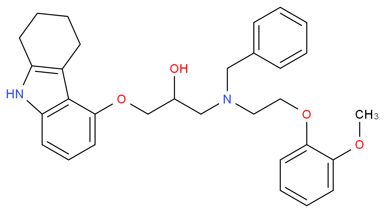 benzyl[2-hydroxy-3-(2,3,4,9-tetrahydro-1H-carbazol-5-yloxy)propyl][2-(2-methoxyphenoxy)ethyl]amine_分子结构_CAS_1329616-22-9