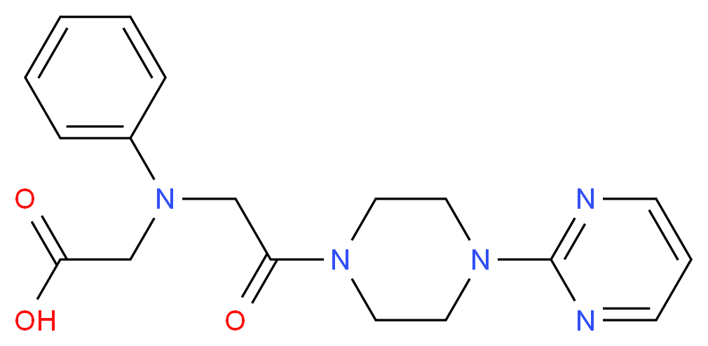 [[2-Oxo-2-(4-pyrimidin-2-ylpiperazin-1-yl)ethyl]-(phenyl)amino]acetic acid_分子结构_CAS_)