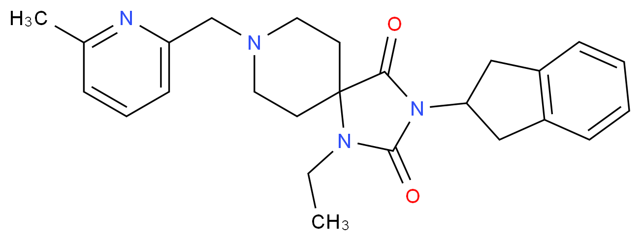 3-(2,3-dihydro-1H-inden-2-yl)-1-ethyl-8-[(6-methyl-2-pyridinyl)methyl]-1,3,8-triazaspiro[4.5]decane-2,4-dione_分子结构_CAS_)