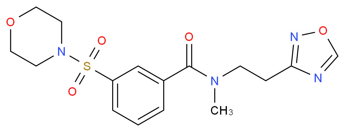 N-methyl-3-(morpholin-4-ylsulfonyl)-N-[2-(1,2,4-oxadiazol-3-yl)ethyl]benzamide_分子结构_CAS_)