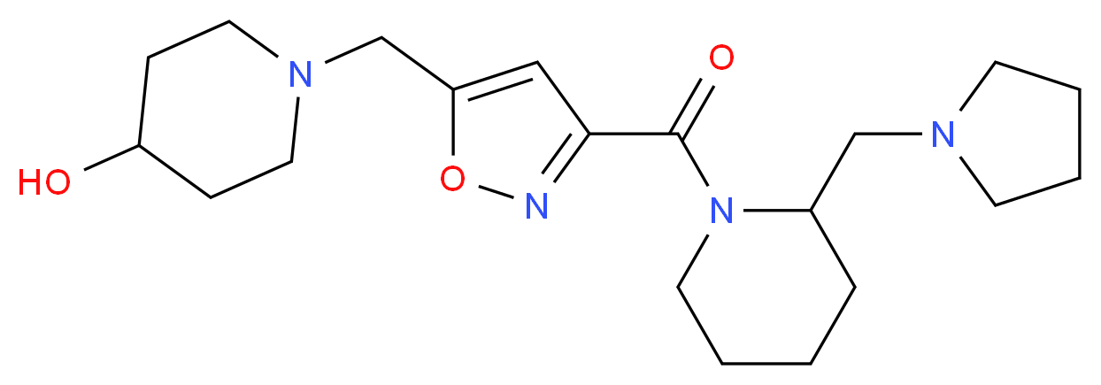 1-[(3-{[2-(pyrrolidin-1-ylmethyl)piperidin-1-yl]carbonyl}isoxazol-5-yl)methyl]piperidin-4-ol_分子结构_CAS_)