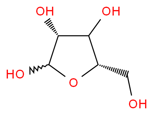 (3R,5S)-5-(hydroxymethyl)oxolane-2,3,4-triol_分子结构_CAS_24259-59-4