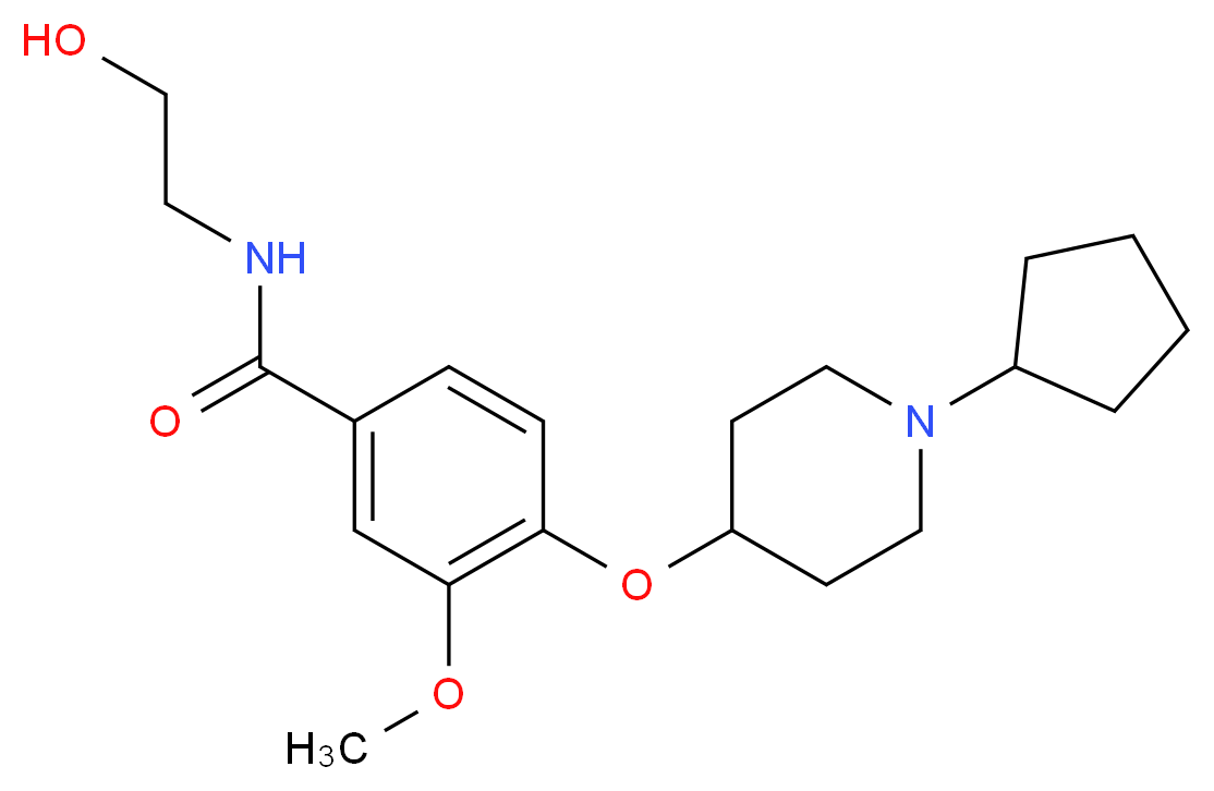 4-[(1-cyclopentylpiperidin-4-yl)oxy]-N-(2-hydroxyethyl)-3-methoxybenzamide_分子结构_CAS_)