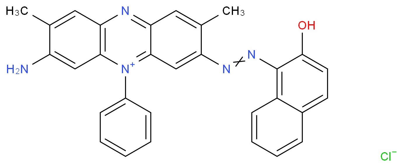 3-amino-7-[2-(2-hydroxynaphthalen-1-yl)diazen-1-yl]-2,8-dimethyl-5-phenyl-5λ<sup>5</sup>,10-phenazin-5-ylium chloride_分子结构_CAS_4569-88-4