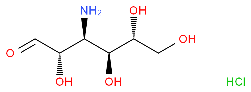 (2S,3S,4S,5R)-3-amino-2,4,5,6-tetrahydroxyhexanal hydrochloride_分子结构_CAS_69880-85-9