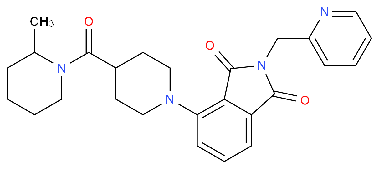 4-{4-[(2-methyl-1-piperidinyl)carbonyl]-1-piperidinyl}-2-(2-pyridinylmethyl)-1H-isoindole-1,3(2H)-dione_分子结构_CAS_)