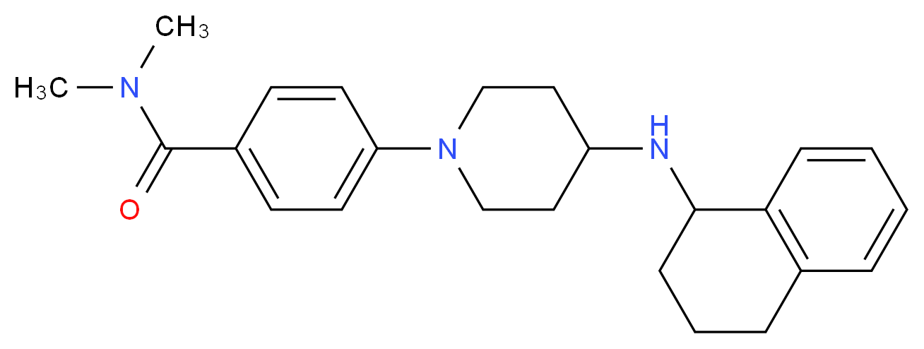 N,N-dimethyl-4-[4-(1,2,3,4-tetrahydro-1-naphthalenylamino)-1-piperidinyl]benzamide_分子结构_CAS_)