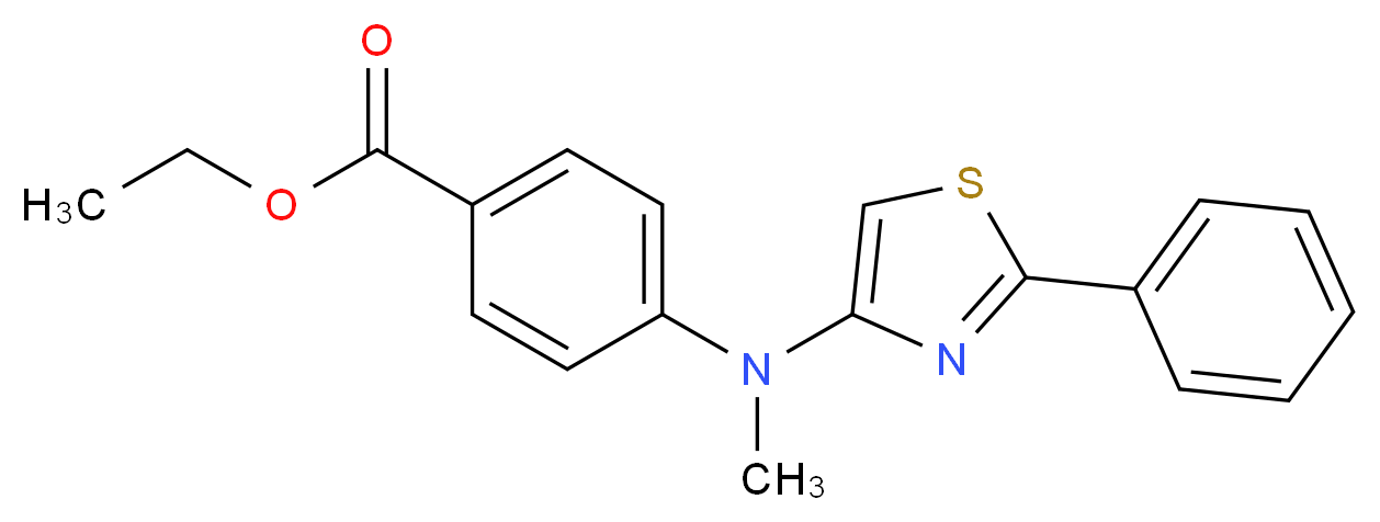 ethyl 4-[methyl(2-phenyl-1,3-thiazol-4-yl)amino]benzoate_分子结构_CAS_880090-88-0