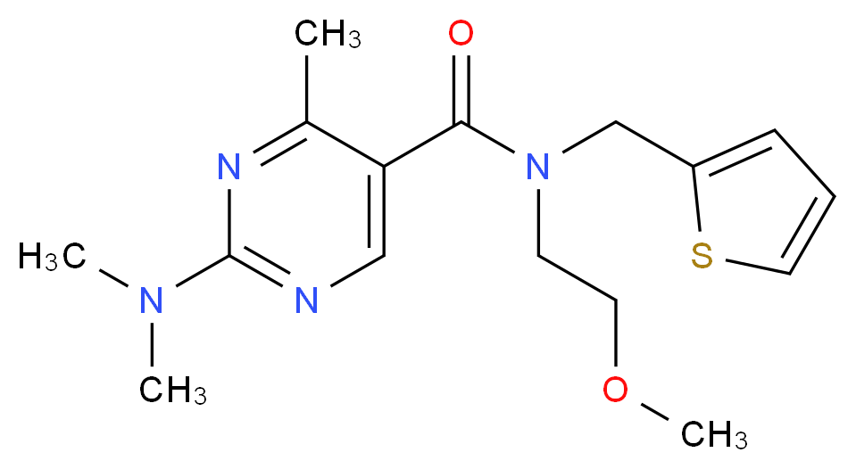 2-(dimethylamino)-N-(2-methoxyethyl)-4-methyl-N-(2-thienylmethyl)-5-pyrimidinecarboxamide_分子结构_CAS_)