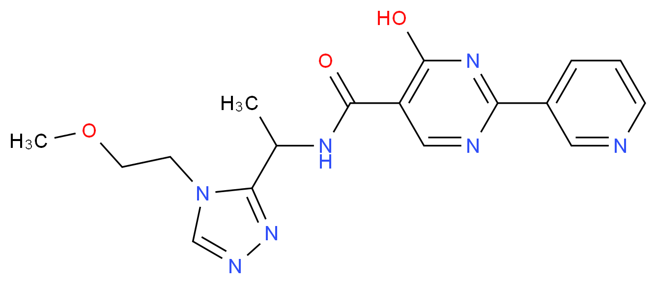 4-hydroxy-N-{1-[4-(2-methoxyethyl)-4H-1,2,4-triazol-3-yl]ethyl}-2-pyridin-3-ylpyrimidine-5-carboxamide_分子结构_CAS_)