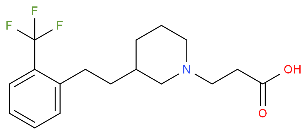 3-(3-{2-[2-(trifluoromethyl)phenyl]ethyl}-1-piperidinyl)propanoic acid_分子结构_CAS_)