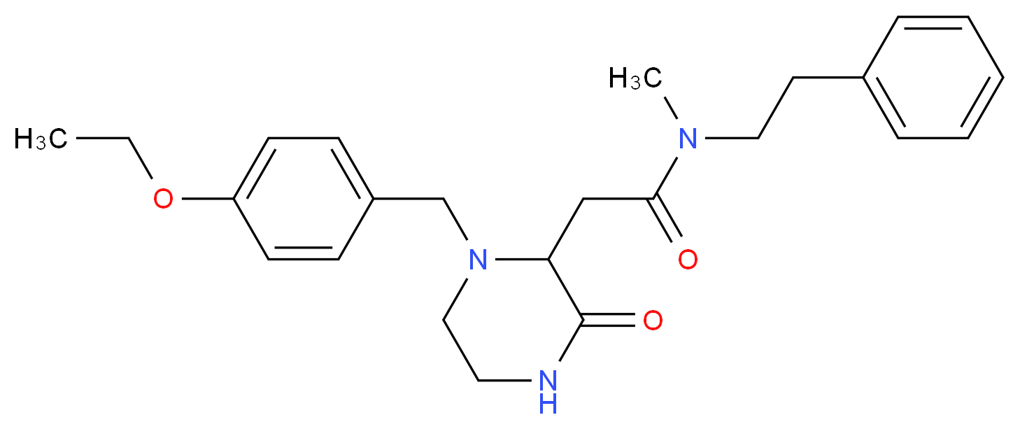 2-[1-(4-ethoxybenzyl)-3-oxo-2-piperazinyl]-N-methyl-N-(2-phenylethyl)acetamide_分子结构_CAS_)