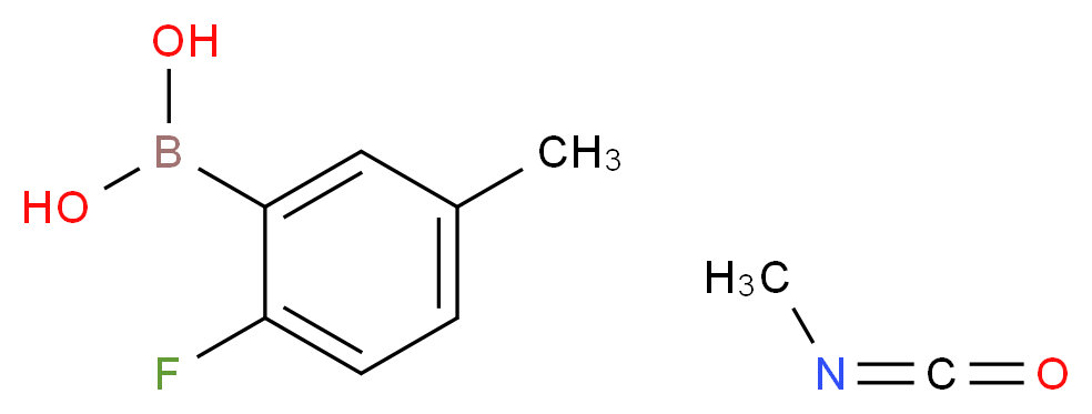 (2-fluoro-5-methylphenyl)boronic acid; isocyanatomethane_分子结构_CAS_874289-46-0