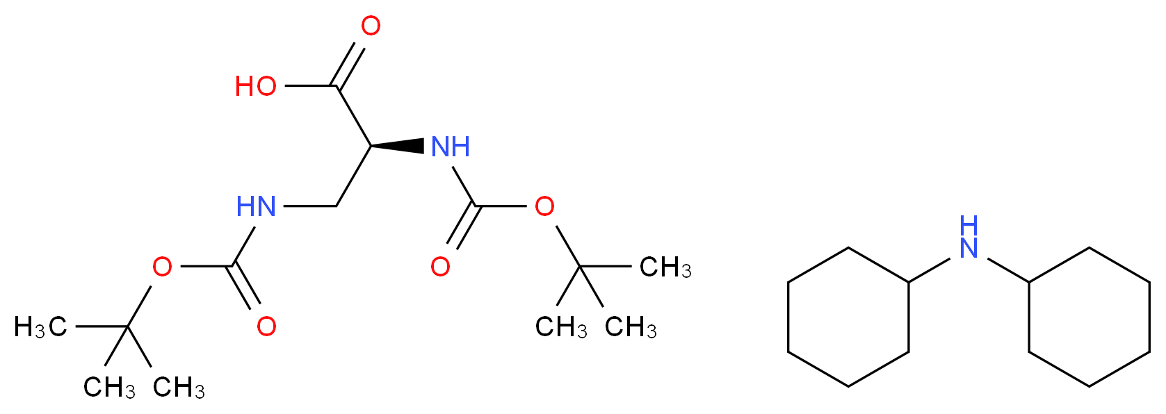 Boc-Dap(Boc)-OH 二环己基铵盐_分子结构_CAS_201472-68-6)