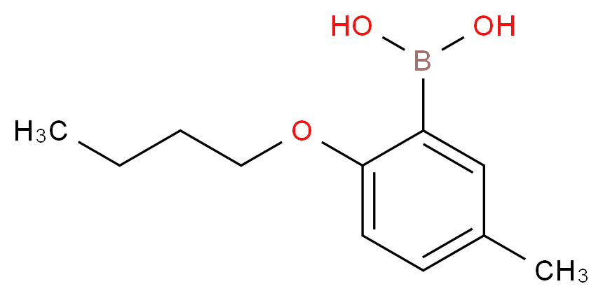 2-丁氧基-5-甲基苯基硼酸_分子结构_CAS_480438-72-0)