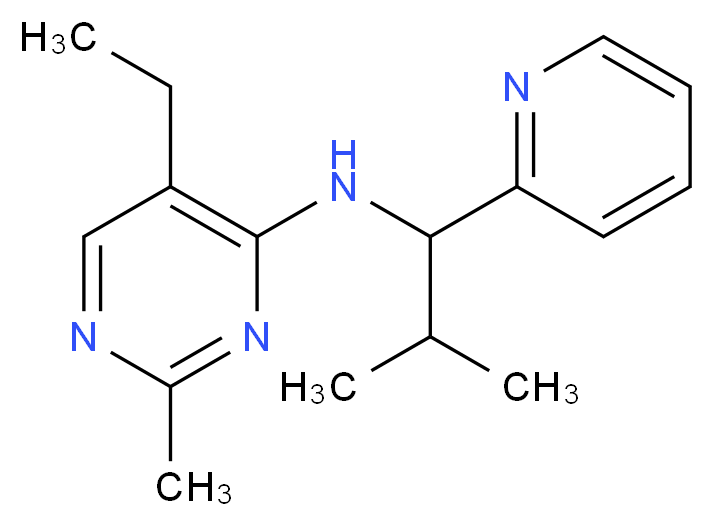 5-ethyl-2-methyl-N-(2-methyl-1-pyridin-2-ylpropyl)pyrimidin-4-amine_分子结构_CAS_)