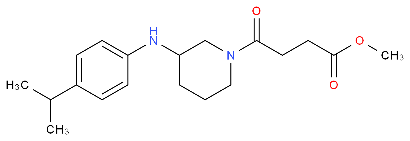 methyl 4-{3-[(4-isopropylphenyl)amino]-1-piperidinyl}-4-oxobutanoate_分子结构_CAS_)