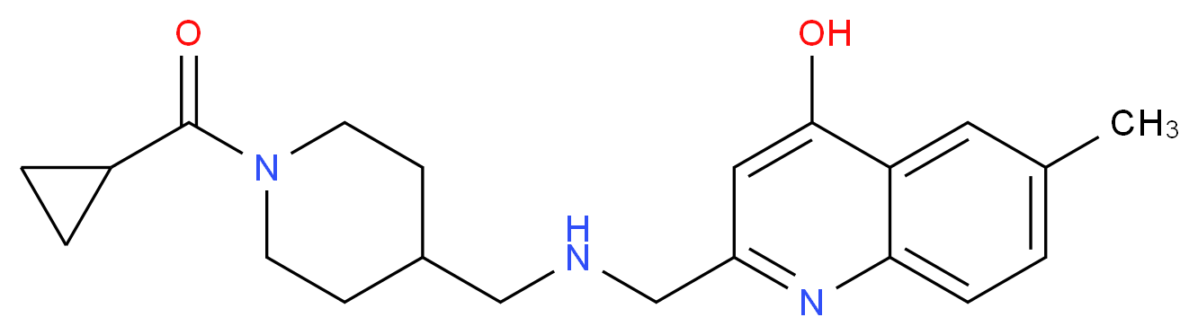 2-[({[1-(cyclopropylcarbonyl)piperidin-4-yl]methyl}amino)methyl]-6-methylquinolin-4-ol_分子结构_CAS_)