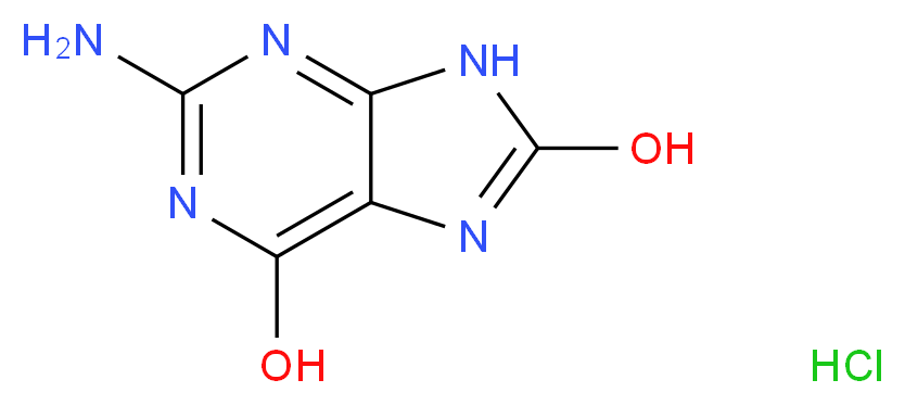 2-amino-9H-purine-6,8-diol hydrochloride_分子结构_CAS_1246818-54-1