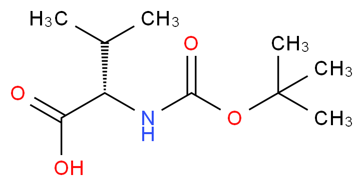 (2S)-2-{[(tert-butoxy)carbonyl]amino}-3-methylbutanoic acid_分子结构_CAS_13734-41-3