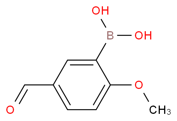 (5-Formyl-2-methoxyphenyl)boronic acid_分子结构_CAS_127972-02-5)