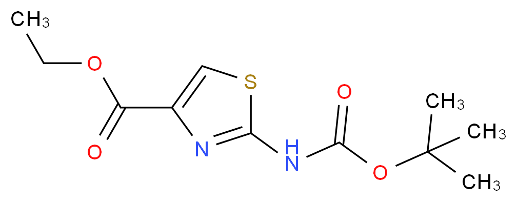 Ethyl 2-[(tert-butoxycarbonyl)amino]-1,3-thiazole-4-carboxylate_分子结构_CAS_302964-01-8)