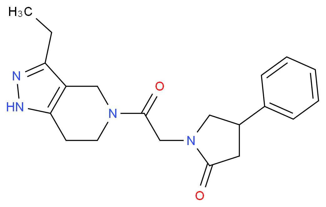 1-[2-(3-ethyl-1,4,6,7-tetrahydro-5H-pyrazolo[4,3-c]pyridin-5-yl)-2-oxoethyl]-4-phenylpyrrolidin-2-one_分子结构_CAS_)