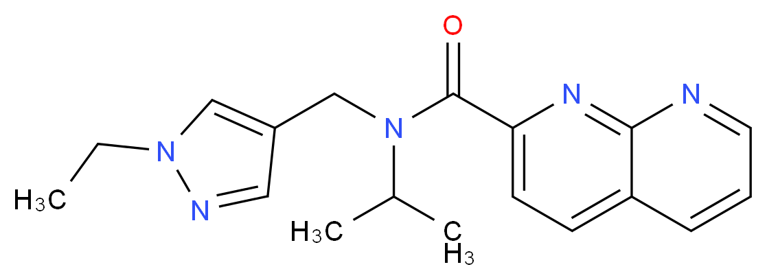 N-[(1-ethyl-1H-pyrazol-4-yl)methyl]-N-isopropyl-1,8-naphthyridine-2-carboxamide_分子结构_CAS_)