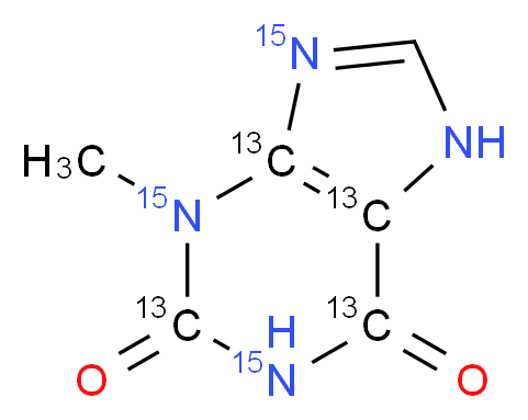 3-甲基黄嘌呤-2,4,5,6-13C4, 1,3,9-15N3_分子结构_CAS_1173022-61-1)