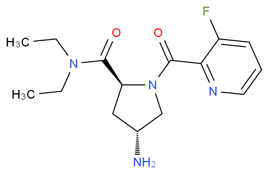(4R)-4-amino-N,N-diethyl-1-[(3-fluoropyridin-2-yl)carbonyl]-L-prolinamide_分子结构_CAS_)