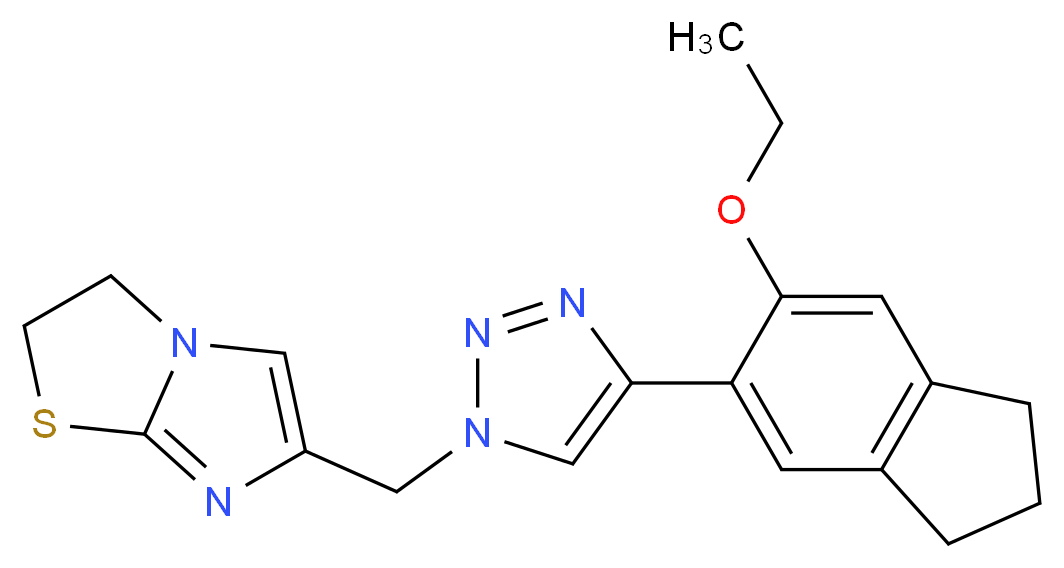 6-{[4-(6-ethoxy-2,3-dihydro-1H-inden-5-yl)-1H-1,2,3-triazol-1-yl]methyl}-2,3-dihydroimidazo[2,1-b][1,3]thiazole_分子结构_CAS_)